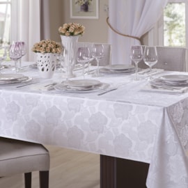 Toalha de Mesa Retangular Corttex Gran Jacquard 2,70x1,48 Lily Branco Toalha de Mesa Retangular Corttex Gran Jacquard 2,70x1,48 Lily Branco