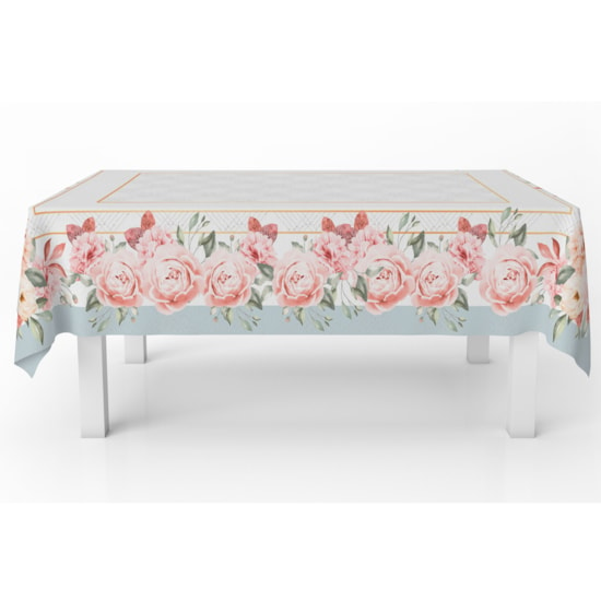 Toalha de Mesa Retangular STMHome 2,50m x 1,50m Flowers