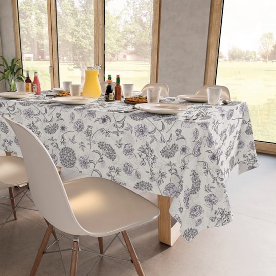 Toalha de Mesa Retangular Teka Basic 1,40m x 2,10m Flores Toalha de Mesa Retangular Teka Basic 1,40m x 2,10m Flores