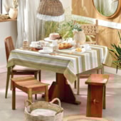 Toalha de Mesa Retangular Teka Basic 1,40m x 2,10m Listradinho Toalha de Mesa Retangular Teka Basic 1,40m x 2,10m Listradinho