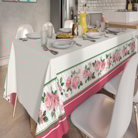 Toalha de Mesa Retangular Teka Basic 1,40m x 2,10m Rosas