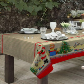 Toalha de Mesa Rústica Raner Natal 1,40x1,40 Presentes