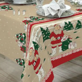 Toalha de Mesa Rústica Raner Natal 1,40x2,10 Papai Noel