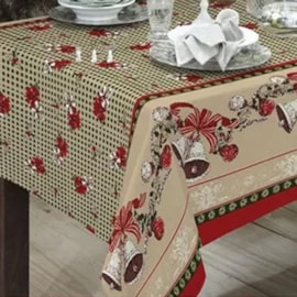 Toalha de Mesa Rústica Raner Natal 1,40x2,10 Sinos