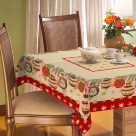 Toalha de Mesa Rústica Raner Natal 1,40x2,40 Enfeites de Natal Papai Noel Toalha de Mesa Rústica Raner Natal 1,40x2,40 Enfeites de Natal Papai Noel