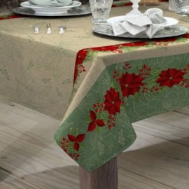 Toalha de Mesa Rústica Raner Natal 1,40x2,40 Flores Toalha de Mesa Rústica Raner Natal 1,40x2,40 Flores