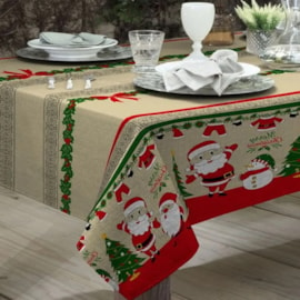 Toalha de Mesa Rústica Raner Natal 1,40x2,40 Merry Christmas