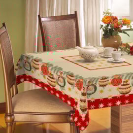 Toalha de Mesa Rústica Raner Natal 1,40x2,90 Enfeites de Natal Papai Noel Toalha de Mesa Rústica Raner Natal 1,40x2,90 Enfeites de Natal Papai Noel