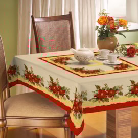 Toalha de Mesa Rústica Raner Natal 1,40x2,90 Rendas e Flores Toalha de Mesa Rústica Raner Natal 1,40x2,90 Rendas e Flores