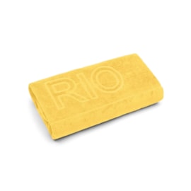Toalha de Praia Bouton Jacquard Veludo Cristo Redentor Amarelo Toalha de Praia Bouton Jacquard Veludo Cristo Redentor Amarelo