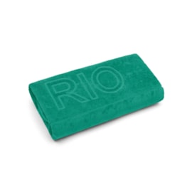Toalha de Praia Bouton Jacquard Veludo Cristo Redentor Verde Toalha de Praia Bouton Jacquard Veludo Cristo Redentor Verde