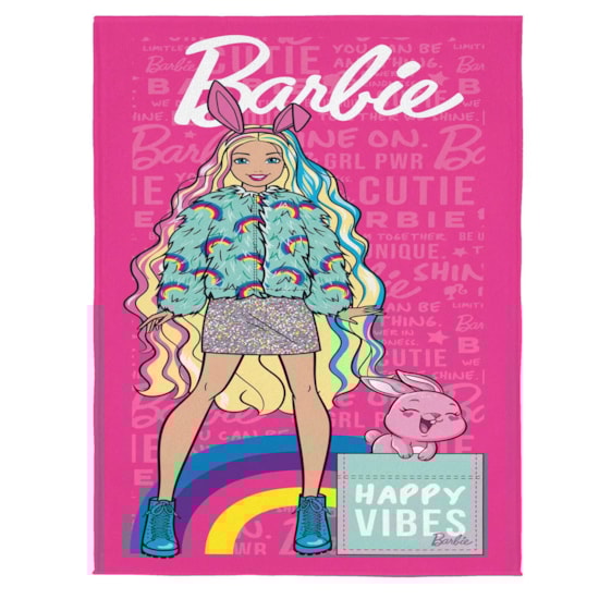 Toalha de Praia Infantil Aveludada Barbie Fashion Lepper Toalha de Praia Infantil Aveludada Barbie Fashion Lepper