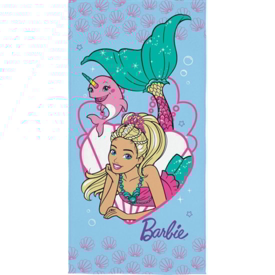 Toalha de Praia Infantil Aveludada Barbie Lepper Toalha de Praia Infantil Aveludada Barbie Lepper