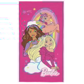 Toalha de Praia Infantil Aveludada Barbie Unicornio Lepper Toalha de Praia Infantil Aveludada Barbie Unicornio Lepper