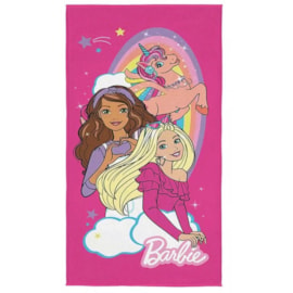 Toalha de Praia Infantil Aveludada Barbie Unicornio Lepper