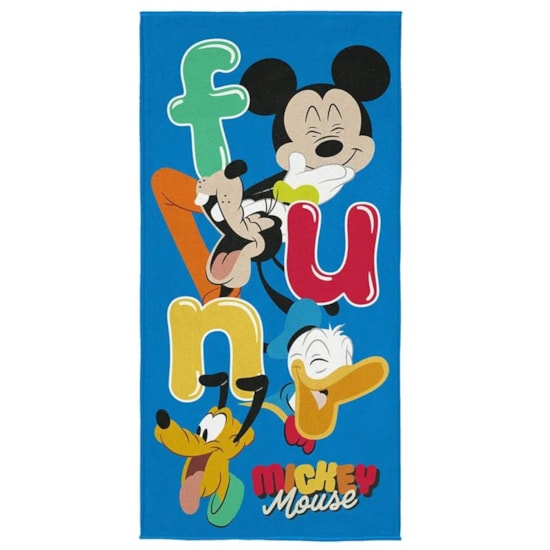 Toalha de Praia Infantil Aveludada Mickey Fun Lepper Toalha de Praia Infantil Aveludada Mickey Fun Lepper
