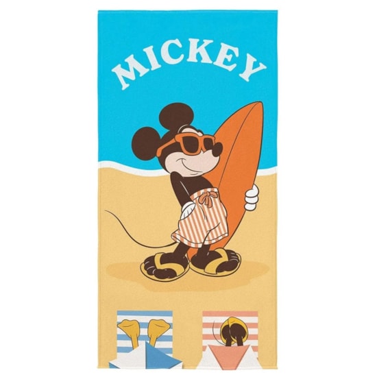 Toalha de Praia Infantil Aveludada Mickey Surfista Lepper Toalha de Praia Infantil Aveludada Mickey Surfista Lepper