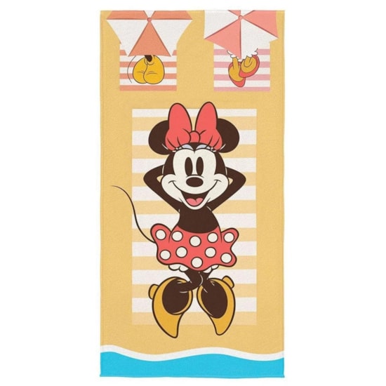 Toalha de Praia Infantil Aveludada Minnie Férias Lepper Toalha de Praia Infantil Aveludada Minnie Férias Lepper