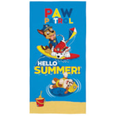 Toalha de Praia Infantil Aveludada Patrulha Canina Hello Summer Lepper Toalha de Praia Infantil Aveludada Patrulha Canina Hello Summer Lepper