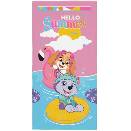 Toalha de Praia Infantil Aveludada Patrulha Canina Skye e Everest Lepper Toalha de Praia Infantil Aveludada Patrulha Canina Skye e Everest Lepper