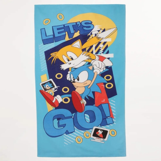 Toalha de Praia Infantil Aveludada Sonic Lepper