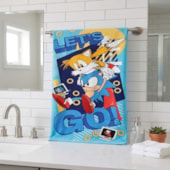 Toalha de Praia Infantil Aveludada Sonic Lepper