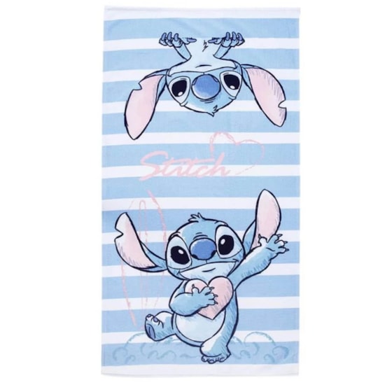 Toalha de Praia Infantil Aveludada Stitch Azul Lepper