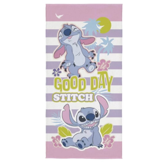 Toalha de Praia Infantil Aveludada Stitch Good Day Lepper