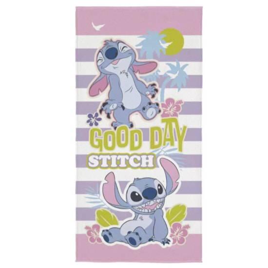 Toalha de Praia Infantil Aveludada Stitch Good Day Lepper Toalha de Praia Infantil Aveludada Stitch Good Day Lepper