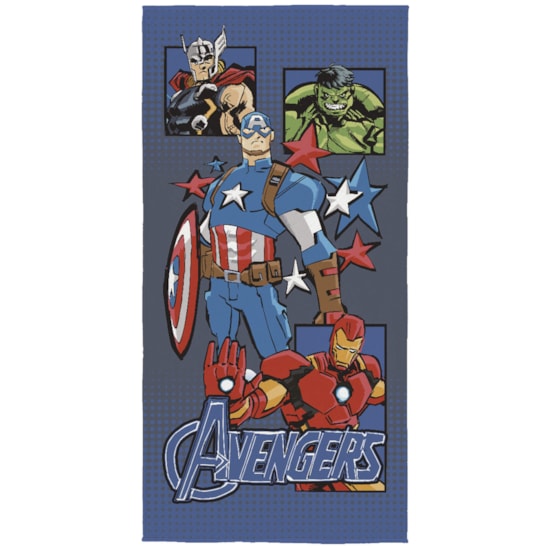 Toalha de Praia Infantil Aveludada Vingadores II Lepper Toalha de Praia Infantil Aveludada Vingadores II Lepper