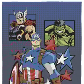 Toalha de Praia Infantil Aveludada Vingadores II Lepper Toalha de Praia Infantil Aveludada Vingadores II Lepper