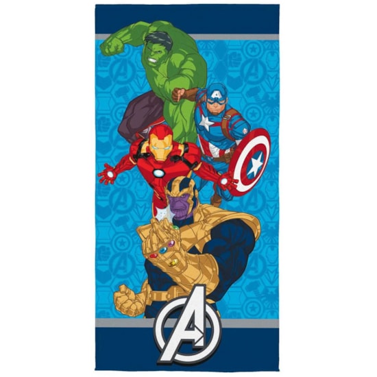 Toalha de Praia Infantil Aveludada Vingadores Lepper Toalha de Praia Infantil Aveludada Vingadores Lepper