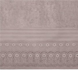 Toalha de Rosto Fio Egipcio com Renda Buettner Renascença Bege Toalha de Rosto Fio Egipcio com Renda Buettner Renascença Bege