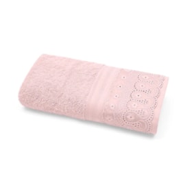 Toalha de Rosto Fio Egipcio com Renda Buettner Renascença Rosa Toalha de Rosto Fio Egipcio com Renda Buettner Renascença Rosa