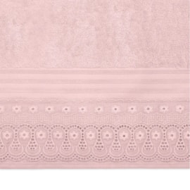 Toalha de Rosto Fio Egipcio com Renda Buettner Renascença Rosa Toalha de Rosto Fio Egipcio com Renda Buettner Renascença Rosa