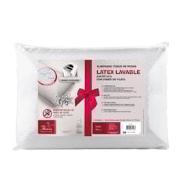 Travesseiro Látex Lavável Toque Rosas 50x70