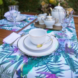 Trilho de Mesa Argivai Glamour Lilás Pássaros 40cm x 1,40m Trilho de Mesa Argivai Glamour Lilás Pássaros 40cm x 1,40m