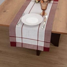 Trilho de Mesa Argivai Maison Chamy Bordô 40cm x 1,30m