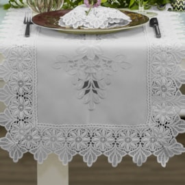 Trilho de Mesa Argivai Piquet Blanc 40cm x 2,20cm