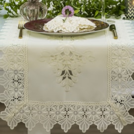 Trilho de Mesa Argivai Piquet Perla 40cm x 85cm Trilho de Mesa Argivai Piquet Perla 40cm x 85cm