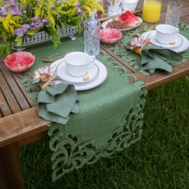 Trilho de Mesa Argivai Rechilie Musgo 40cm x 1,40m Trilho de Mesa Argivai Rechilie Musgo 40cm x 1,40m